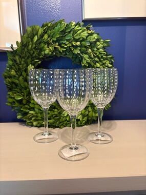 Zafferano Perle White and Clear Wine Glasses - Set of 3